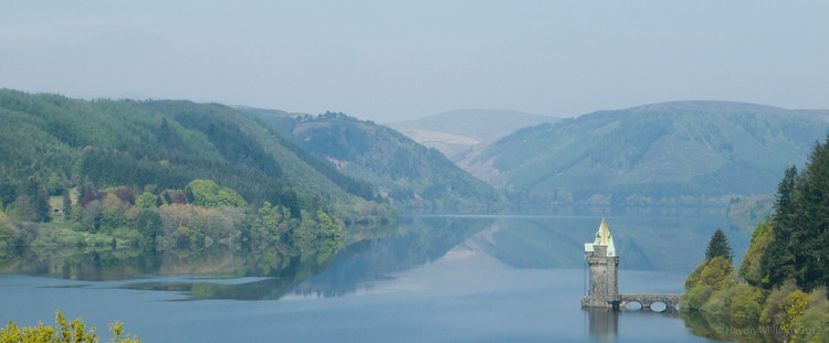 View of Llyn Vyrnwy from the hotel bar terrace. © Haydn Williams 2012